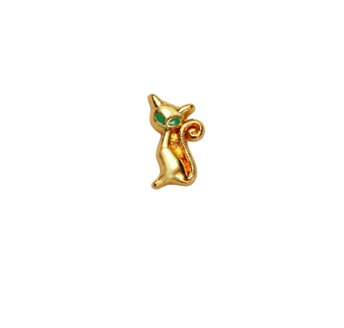 Charm gatinho dourado