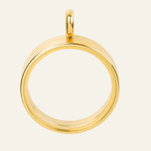 Medalhão grande liso dourado