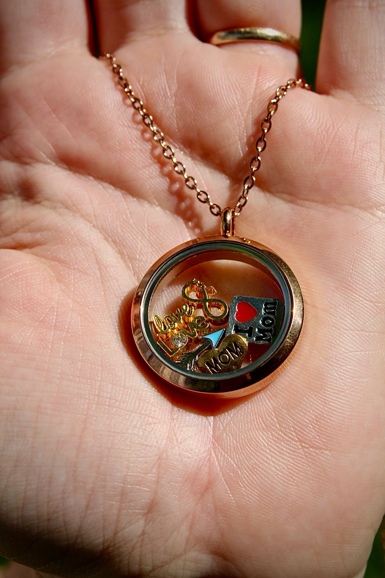 Medalhão grande liso rose