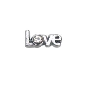 Charm Love Prateado com Pedra