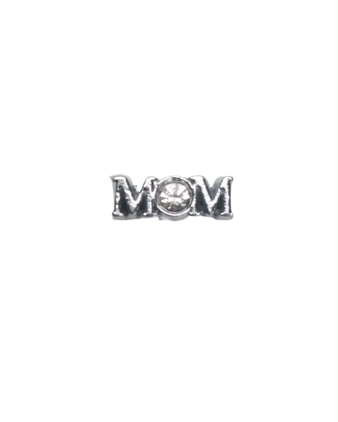 Charm Mom Prateado com Pedra