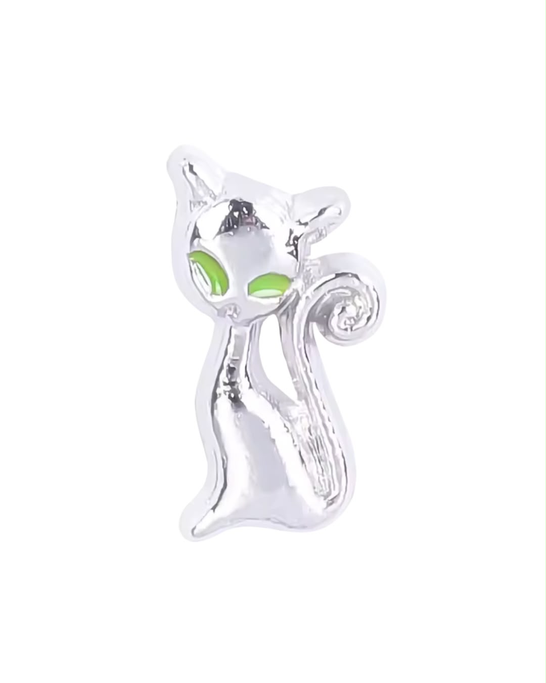 Charm Gatinho Prateado