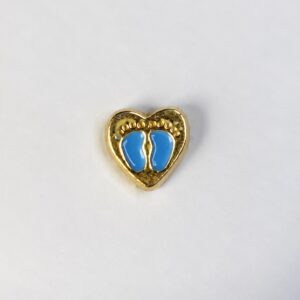 Charm Coração com Pezinhos de Bebê